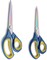 2 Pack Sharp Fabric Scissors - Heavy Duty Scissors All Purpose, Titanium Coated Forged Sewing Shears for Tailor Dressmaking Crafting Cutting Clothes Leather, 8.5" & 9.5", Blue & Yellow